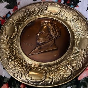 Antique solid brass made In England likeness of Schubert. Ave Maria ‘s composer